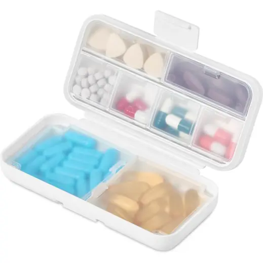 Altitude Grid Travel Pill Box Solid White Open Display